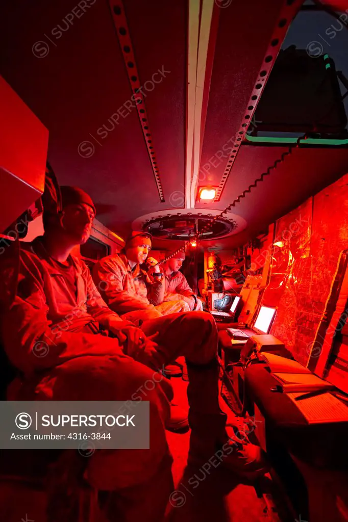 U.S. Marines Inside a Mobile Command and Control Center During a Combat Operation in Afghanistan's Helmand Province