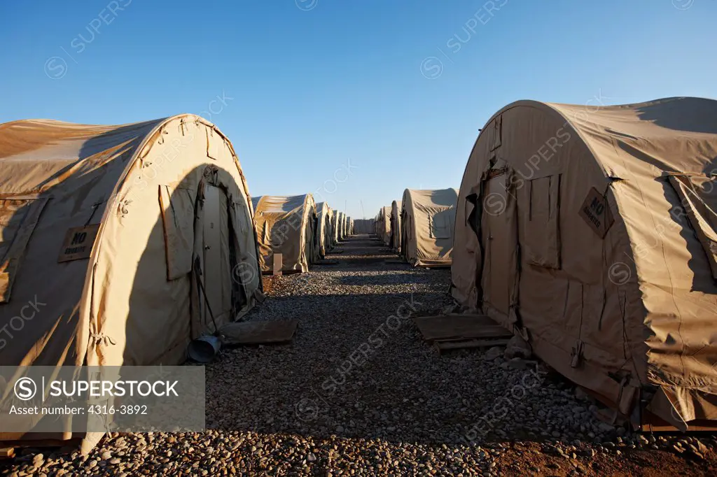 Tents at a U.S. Marine Corps Forward Operating Base in Afghanistan's Helmand Province