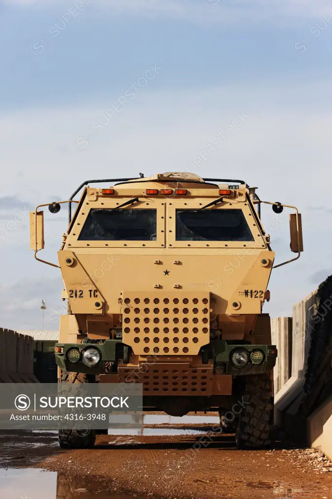 Heavily Armored MTV, or Medium Tactical Vehicle, at a Large Forward Operating Base in Afghanistan's Helmand Province