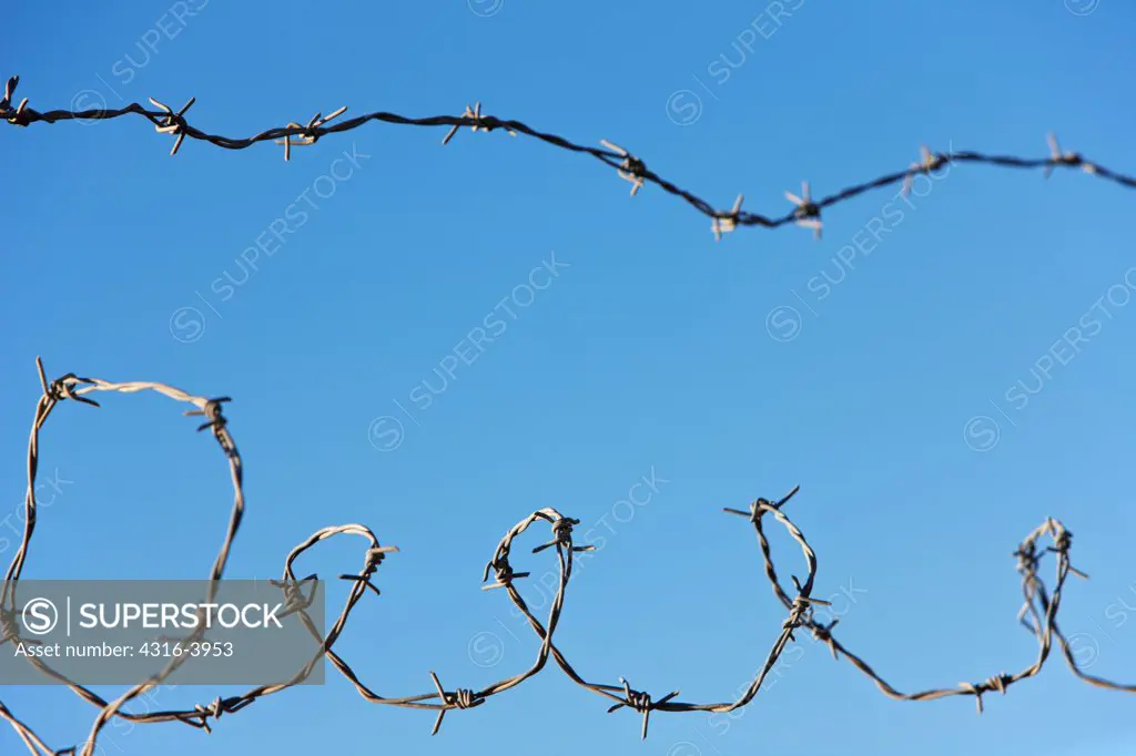 Detail of Barbed Wire at a U.S. Marine Corps Forward Operating Base in Afghanistan's Helmand Province
