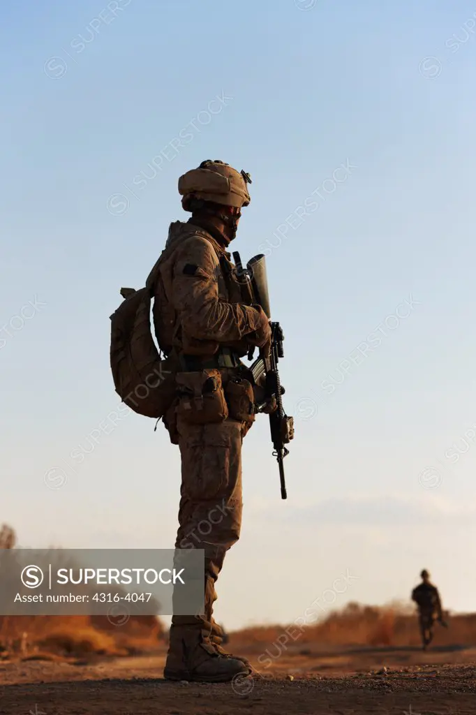 U.S. Marine on a Combat Patrol in Afghanistan's Helmand Province