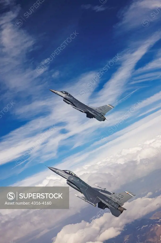 Two F-16s in Flight
