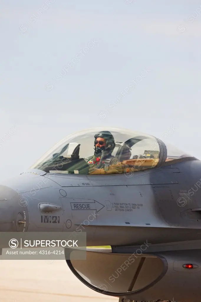 Pilot Prepares to Launch F-16