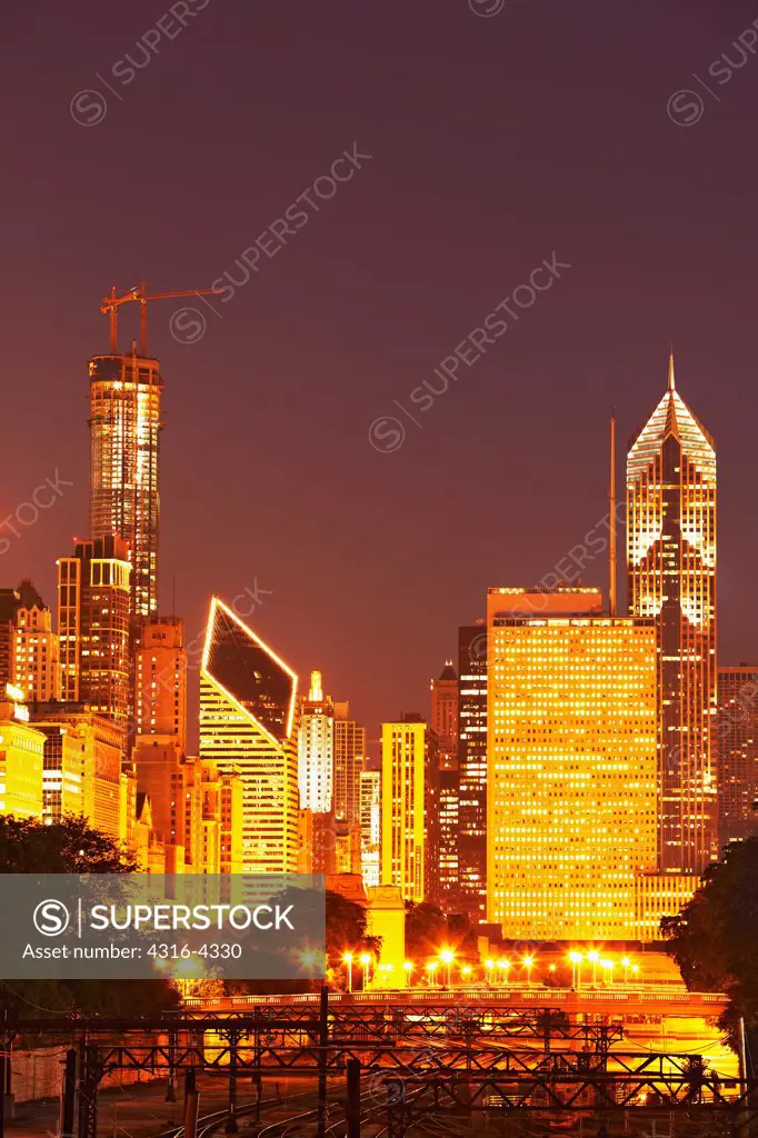 Night View of Skyscrapers