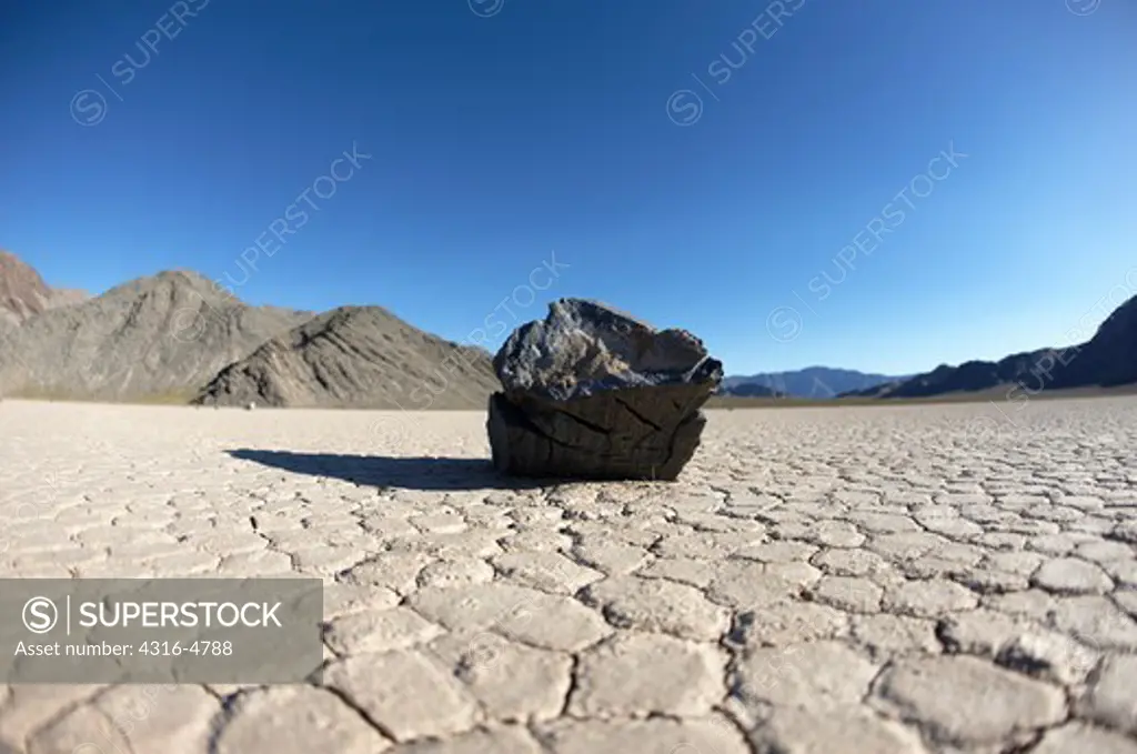 Moving rock of Racetrack Playa, Death Valley National Park, California