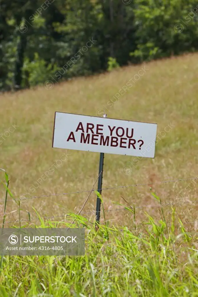 ""Are you a member"" sign, Arkansas
