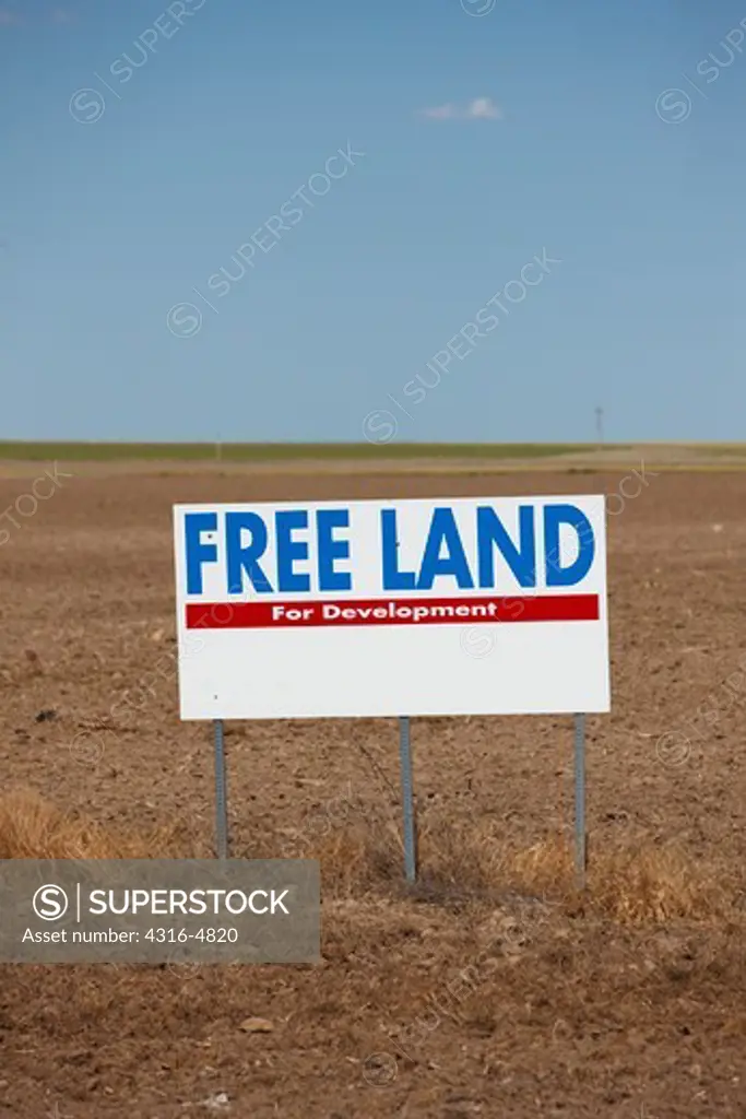 Free Land sign, western Kansas