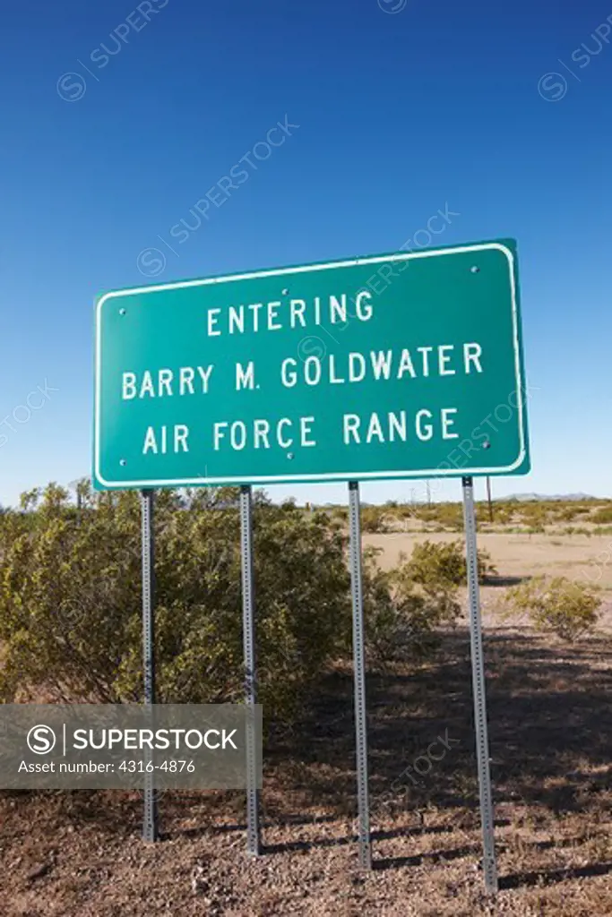 Sign marking the boundary of the Barry M. Goldwater range