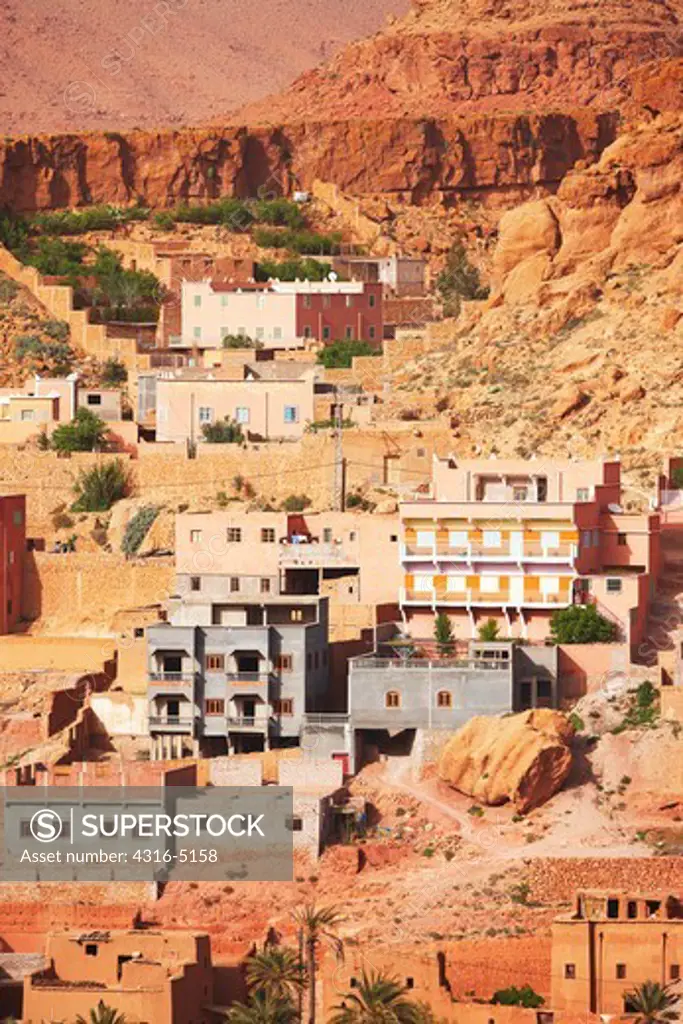 Homes built atop one another, Atlas Mountains, Morocco