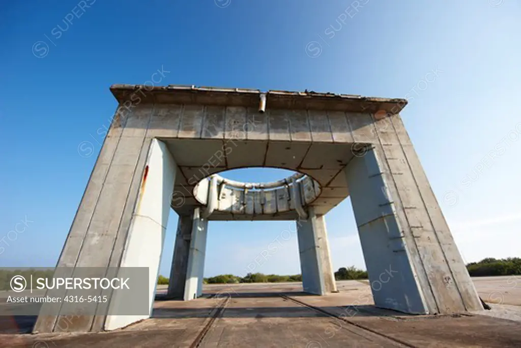 Remnants of the Launch Pedestal at Launch Complex 34, Cape Canaveral Air Force Station, Cape Canaveral, Florida, USA