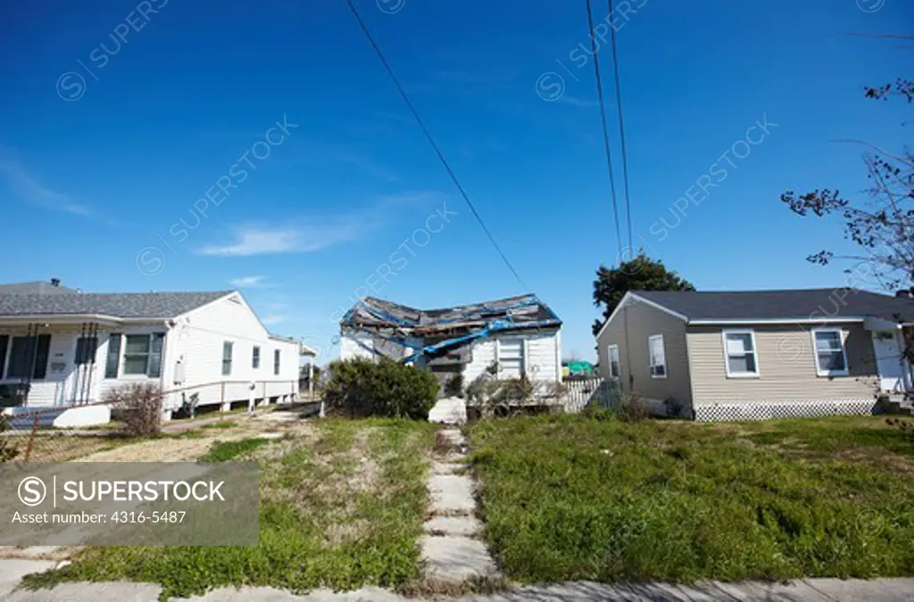 Houses destroyed by Hurricane Katrina, New Orleans, Louisiana, USA