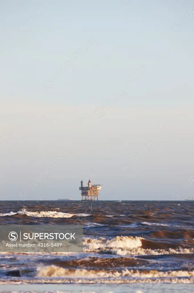 Offshore Oil Platform, Crystal Beach, Bolivar Peninsula, Galveston County, Texas, USA