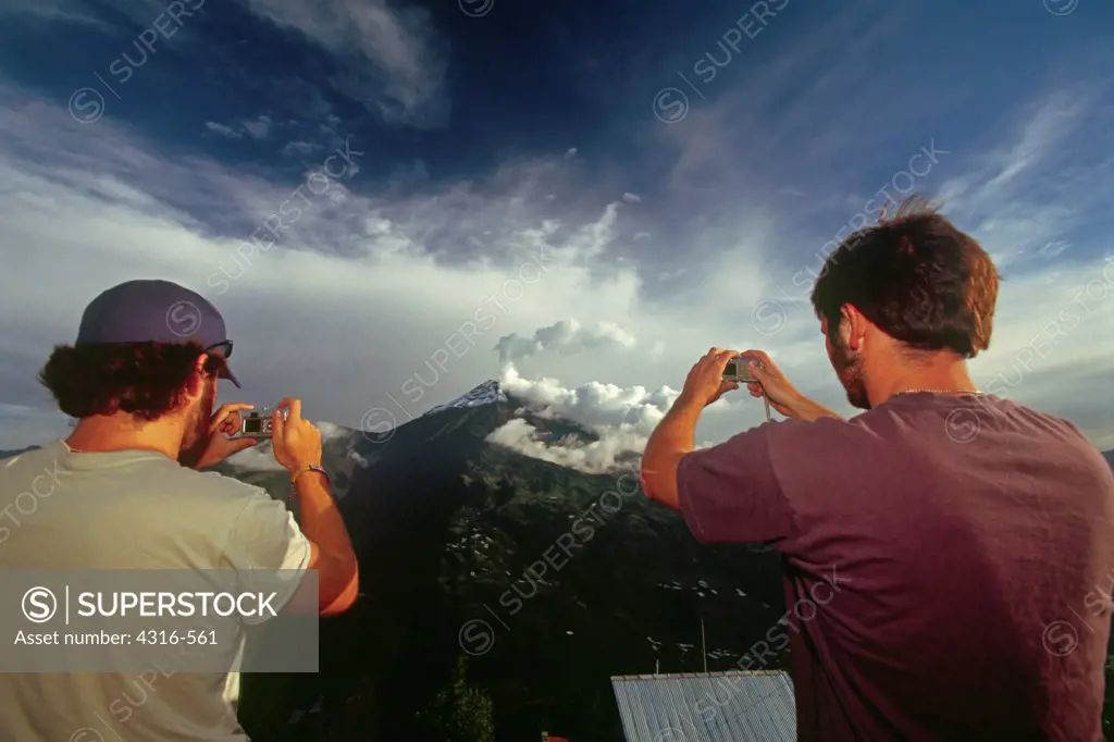 Tourists Take a Digital View of a Venting Volcano