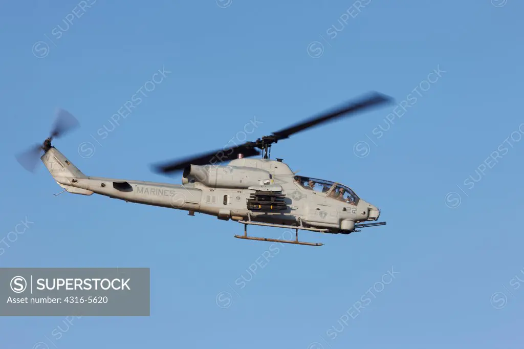 United States Marine Corps AH-1W SuperCobra in flight, Helmand Province, Afghanistan