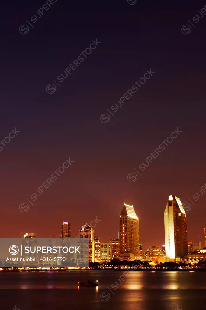USA, San Diego skyline from Coronado Island