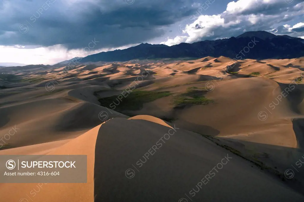 View of Approaching Thunderstorm from the Crest of the Great Sand Dunes