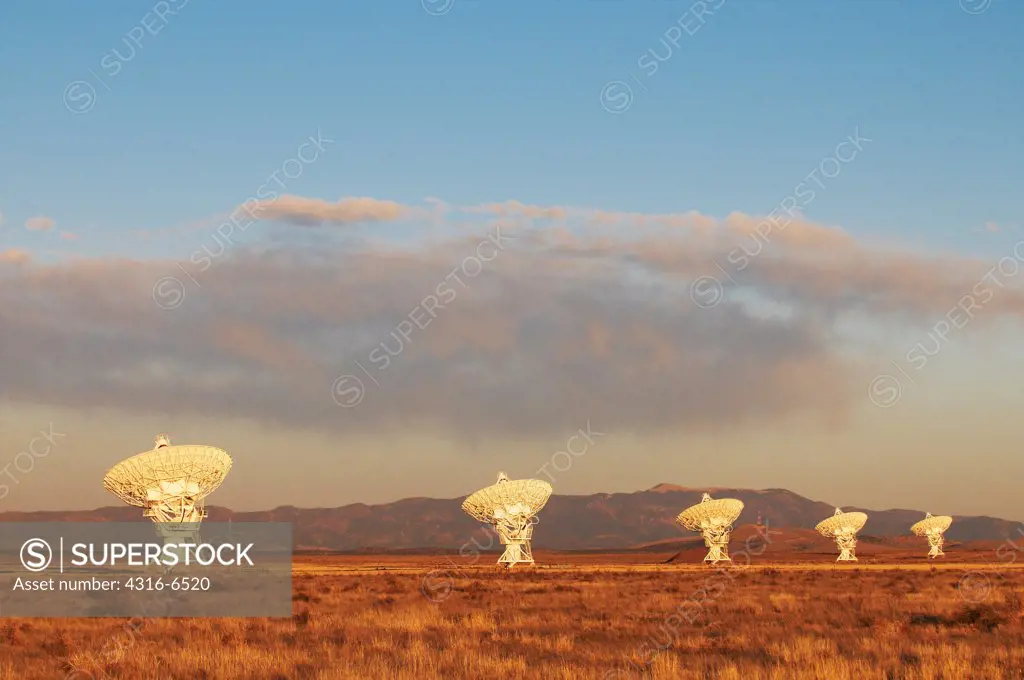 Radio telescopes in a field, Very Large Array, National Radio Astronomy Observatory, Socorro, New Mexico, USA