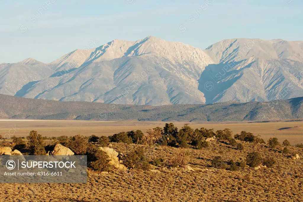 View of Montgomery Peak and Boundary Peak, Nevada, USA