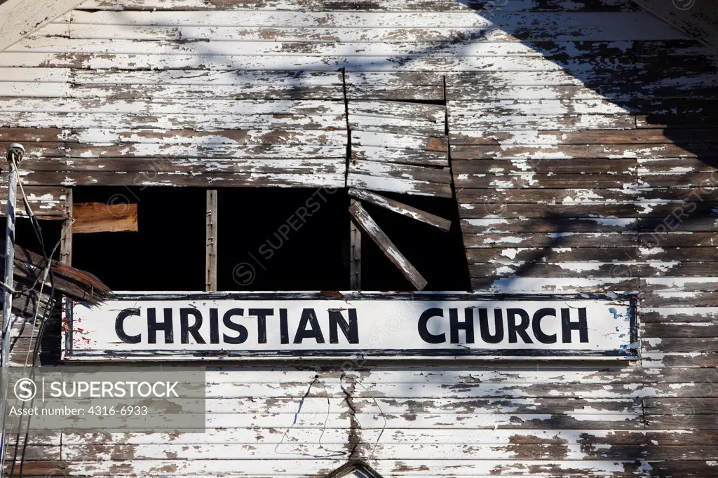 USA, Oklahoma, Picher, Abandoned church
