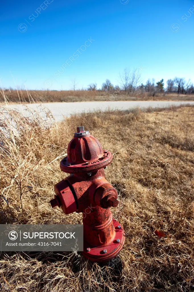 USA, Oklahoma, Picher, Bent fire hydrant