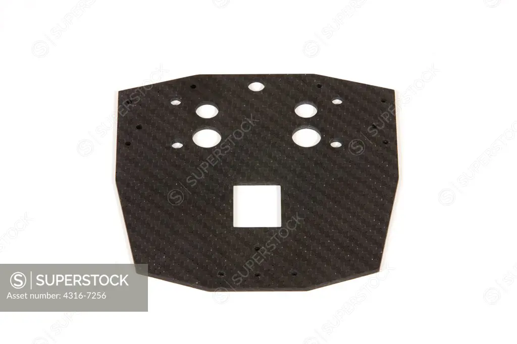 Carbon fiber component for prototype experimental unmanned aerial vehicle (UAV), precision milled with computer numerical control (CNC) milling machine