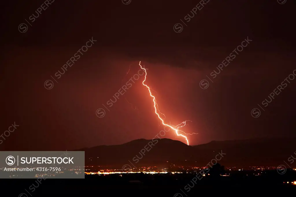 Lightning above city