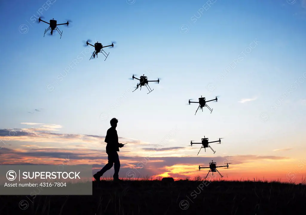 Landing sequence of unmanned aerial vehicles (UAV) with ground operator at dawn