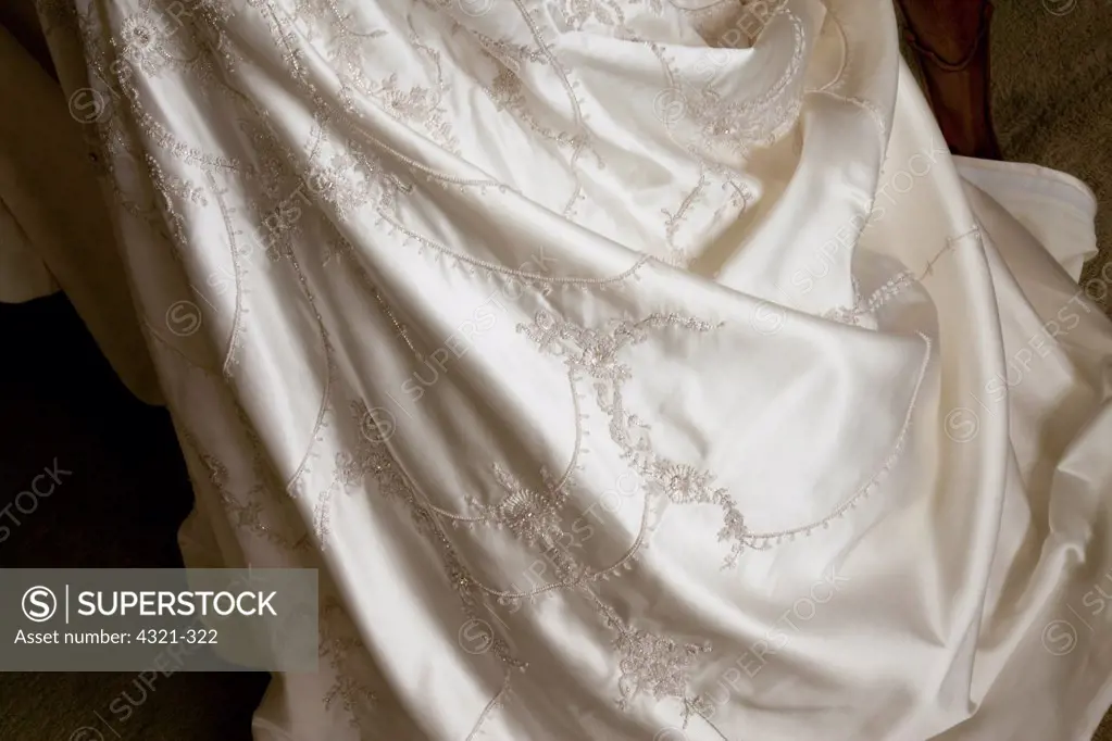 Details of a wedding dress