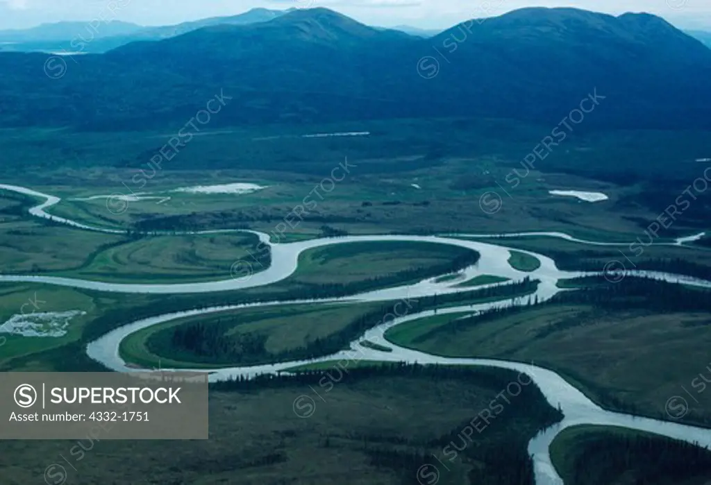 Meandering loops of the Chulitna River, Lake Clark National Preserve, Alaska.