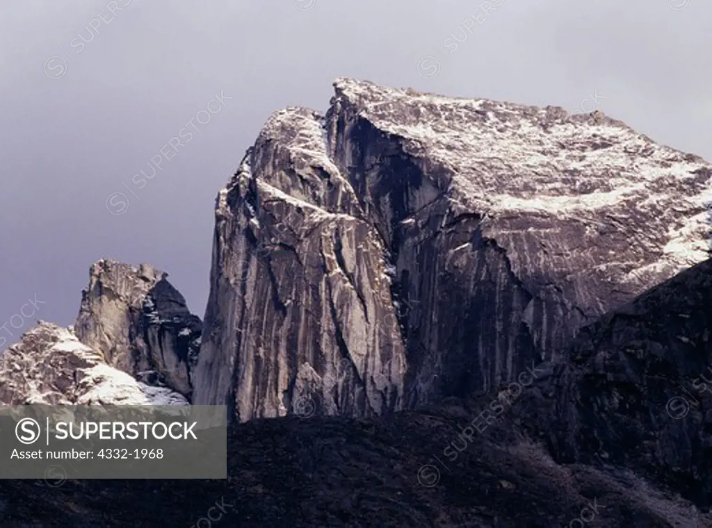 Glacially carved granite monolith, Arrigetch Peaks, Brooks Range, Gates of the Arctic National Park, Alaska.
