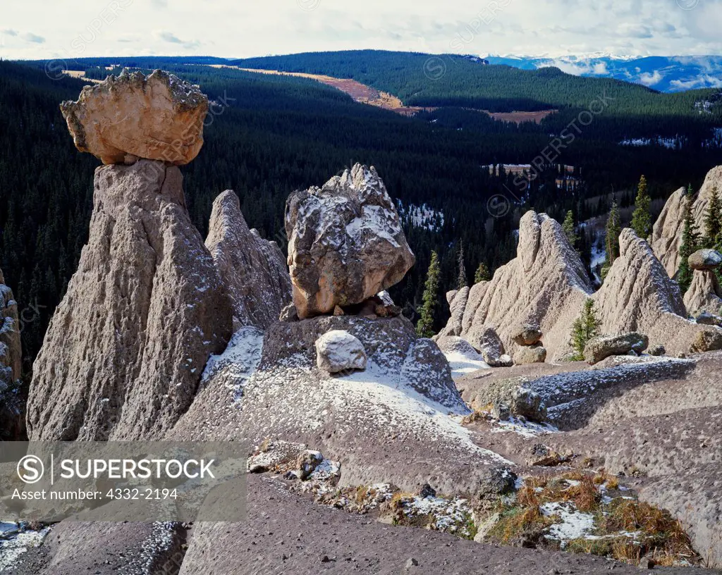Balanced rocks and volcanic hoodoos, Wheeler Geologic Area, former Wheeler National Monument, La Garita Mountains, Rio Grande National Forest, Colorado.