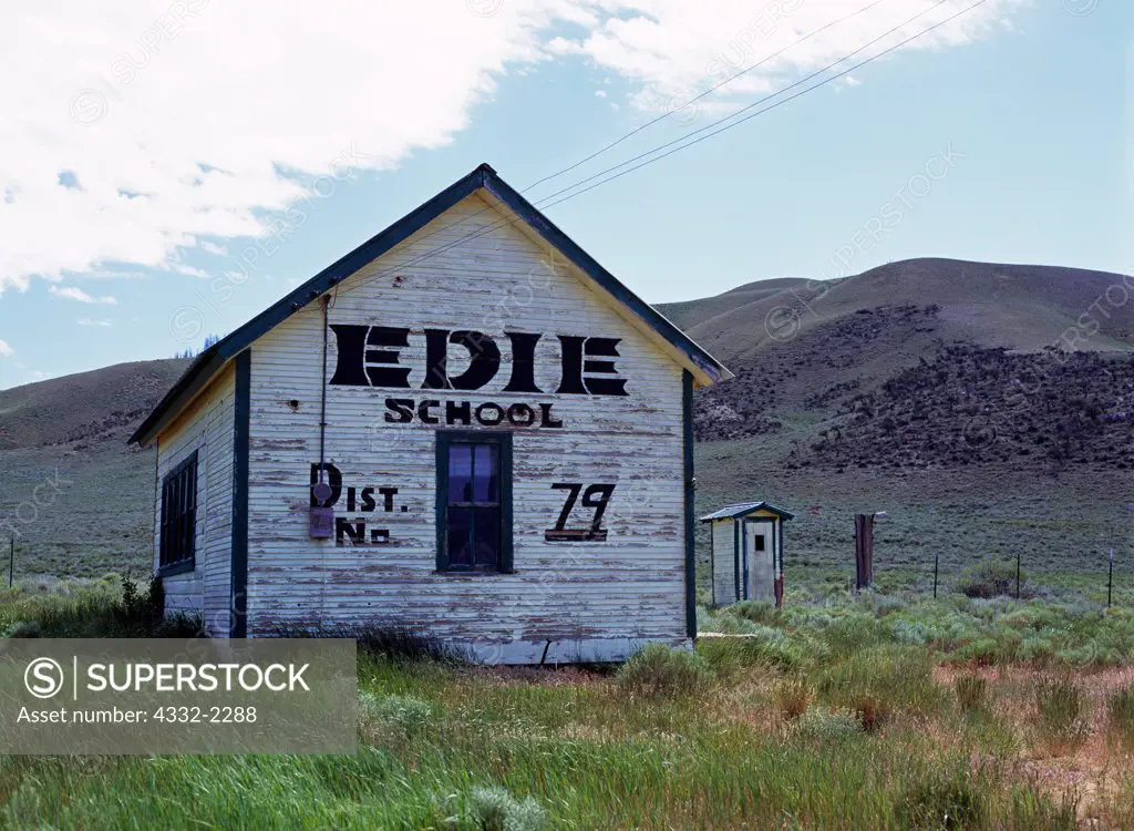 Edie School, one-room schoolhouse dating from the early 1900s, Medicine Lodge Creek, Clark County, Idaho.