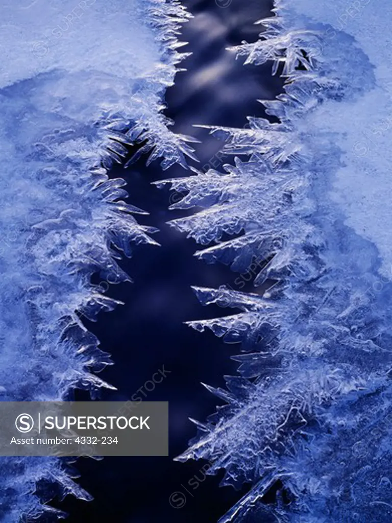 Frazzle ice on the Matanuska River near the Matanuska Glacier, Chugach Mountains, Alaska.