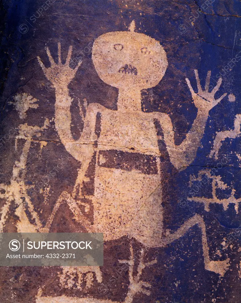 Ancestral Pueblo petroglyph likely depicting Tikuywuuti  or Mother of Animals,  Little Colorado River drainage, Arizona.