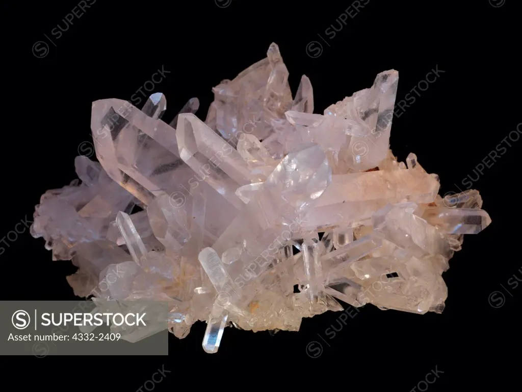 Cluster of clear Quartz crystals from the Mount Ida area of Arkansas.
