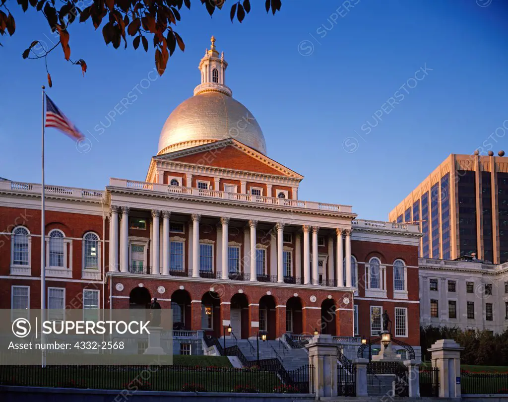 State House, built in 1795, Capitol of Massachusetts, Boston National Historical Park, Boston, Massachusetts.
