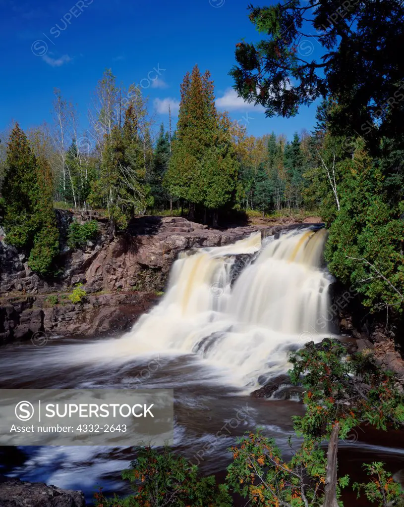 Upper Falls of the Gooseberry River, Gooseberry Falls State Park, Minnesota.