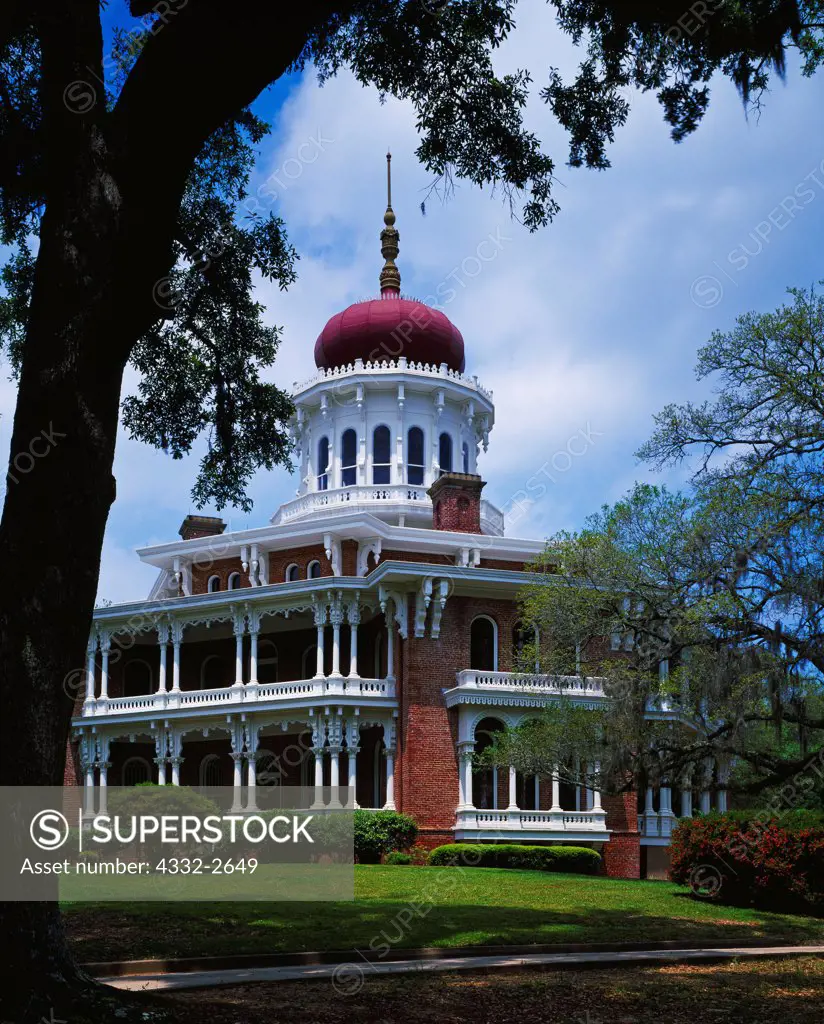 Longwood, the largest octagonal house in America, built beginning in 1860 for Haller and Julia Nutt by architect Samuel Sloan, but never completed due to the Civil War, Natchez, Mississippi.  Longwood is a National Historic Landmark maintained by the Pilgrimage Garden Club.