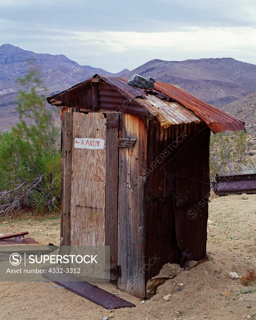 USA, California, Butte Valley, Outhouse at Death Valley National Park