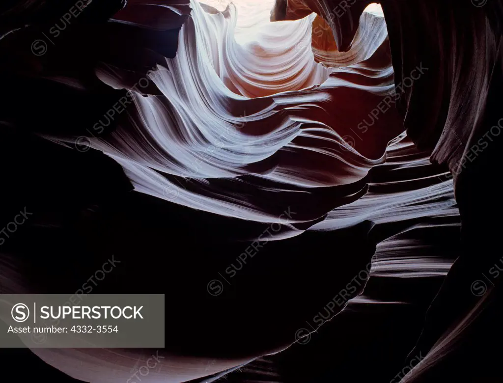 USA, Arizona, Colorado Plateau, Sculptured chamber in slickrock slot canyon