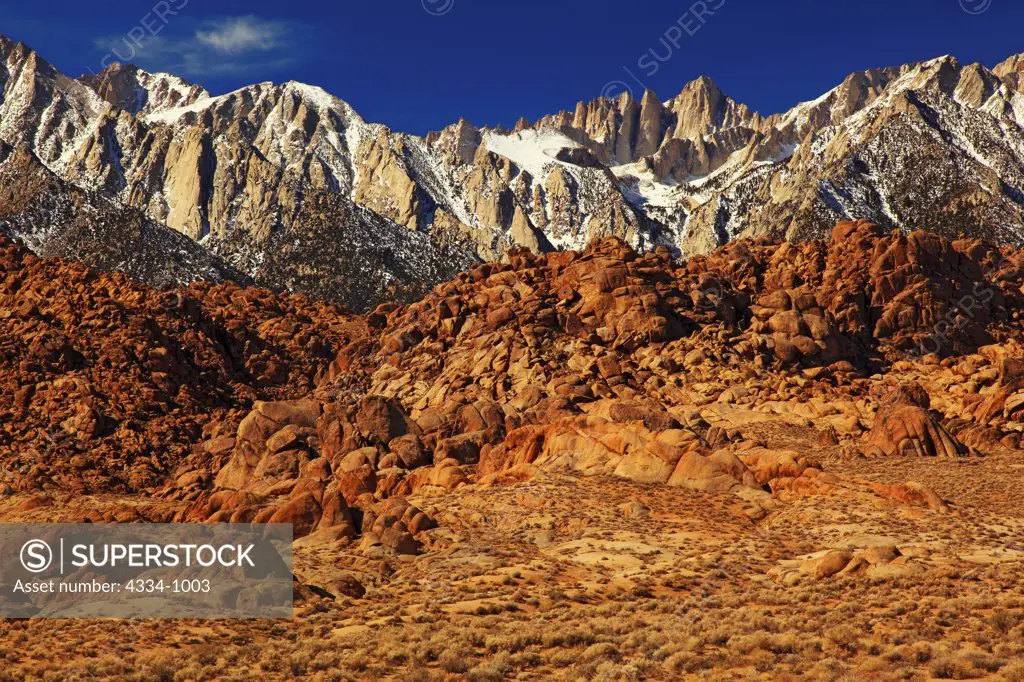 Mount Whitney Towers Over The Alabama Hills of California