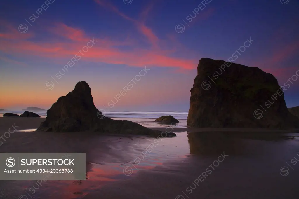 Sunrise and Sea Stacks From Face Rock Beach along the Oregon Coast in Bandon Oregon