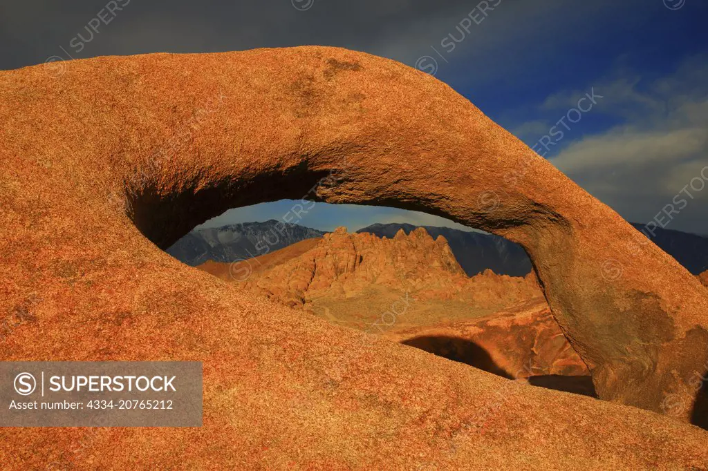 The Mobious Natural Arch in the Alabama Hills in the Alabama Hills Recreation Area of California