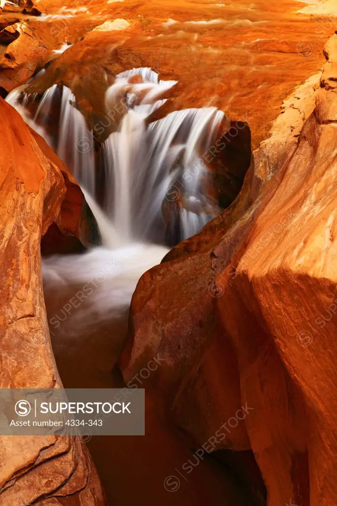 A small waterfall in Coyote Gulch, Grand Staircase-Escalante National Monument, Utah.