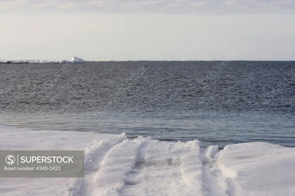 Umiak Tracks in the Pack Ice,  Chukchi Sea