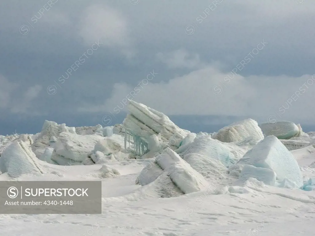 Pressure Ridge in Pack Ice over the Chukchi Sea
