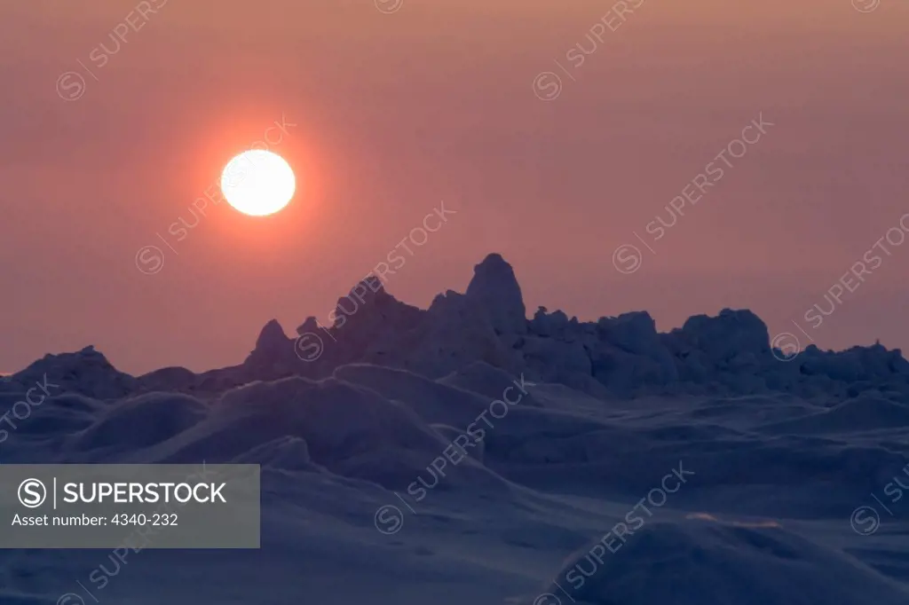 Midnight Sun Over Pack Ice on the Chukchi Sea