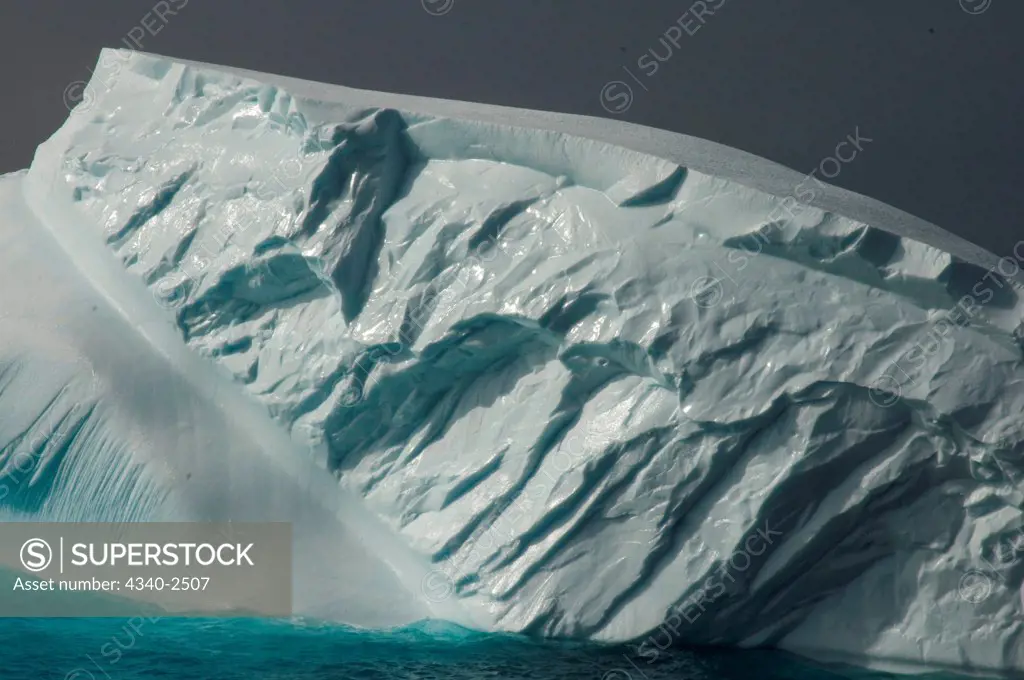 Massive iceberg drifts in northern Baffin Bay in summer, Northwest Passage, Nunavut, Canada