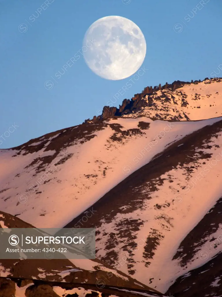 Full Moon Rising Over the Gates of the Arctic National Park