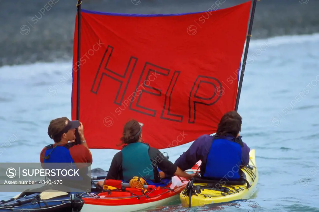 Kayakers Learning Safety Techniques
